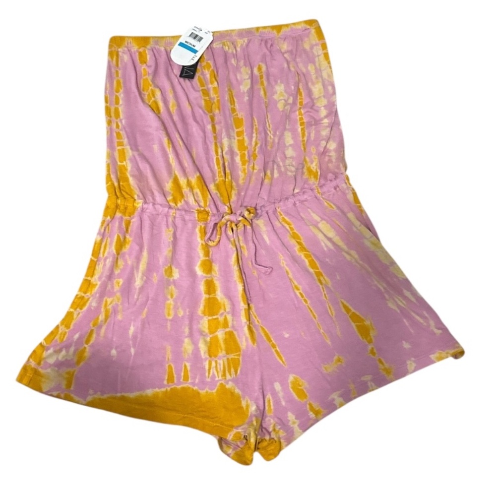 Soluna Swim Tie-Dye Pink Yellow Romper Size Medium